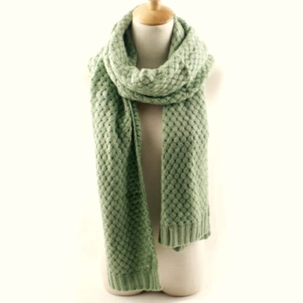Mint green knit scarf